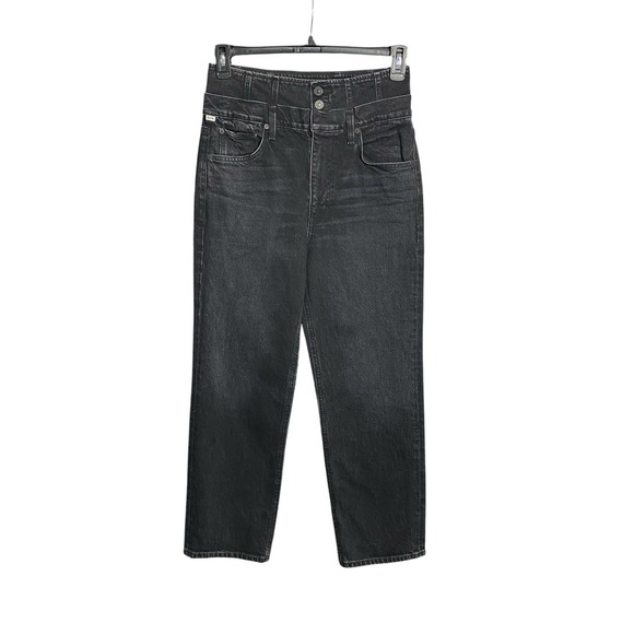 Citizens Of Humanity Denim - Citizens of Humanity Sidney Corset Straight Cropped Leg Jeans 27 Washed Black